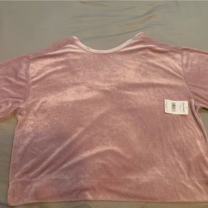Free People Pink Velvet Short Sleeve